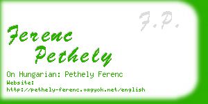 ferenc pethely business card